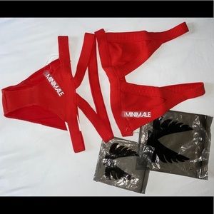 Minimale Animale Ribbed Bikini Swimsuit Red